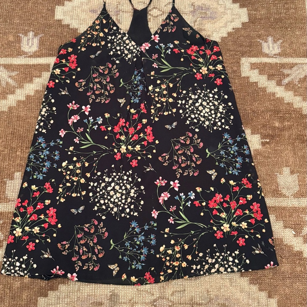 Alice + Olivia FIERRA Floral Dress - Black with Multicolor